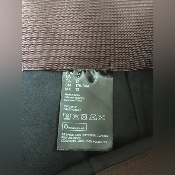 H&m Womens Faux Leather High Waist Solid Elasticized Waistband Leggings Size 12 - Picture 10 of 12